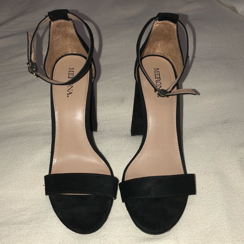 Black strappy heels